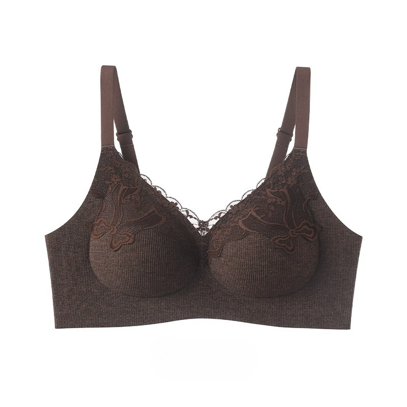 Wirefree Bra Comfort - บราลูกไม้แบบมีร่องสำหรับผู้หญิง ไร้โครง ดันทรง ยกกระชับ ป้องกันการหย่อนคล้อย เก็บกระชับด้านข้าง